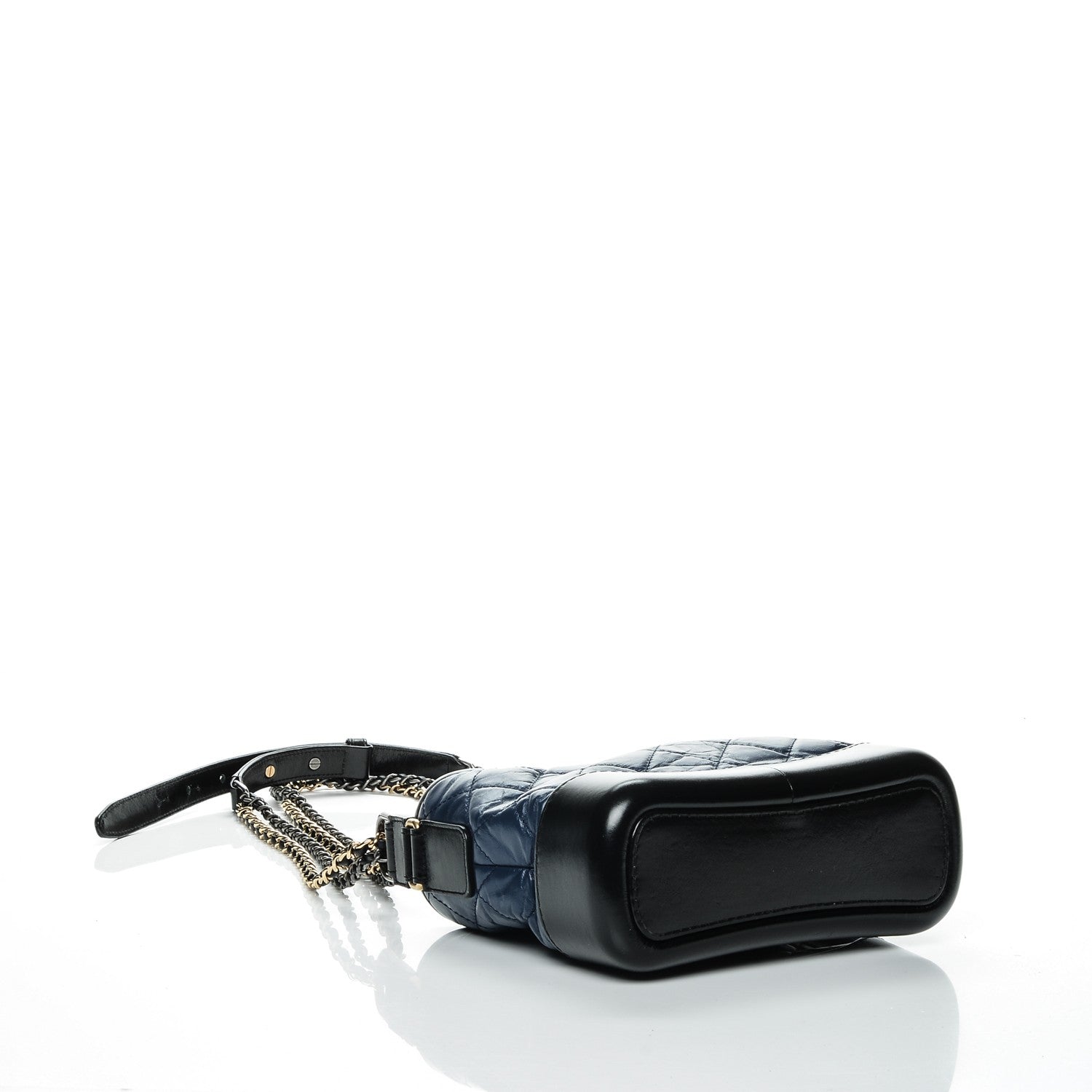 Chanel Aged Calfskin Quilted Small Gabrielle Hobo Blue Black 4 of 9