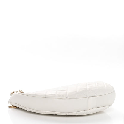 Chanel Lambskin Quilted All About Chains Hobo White 4 of 10