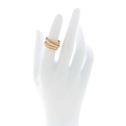 David Yurman 18K Yellow Gold Diamond 11mm Wide Crossover Ring 50 5.5 2 of 5