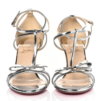 Christian Louboutin Specchio Blakissima 85 T-Strap Sandals 36 Platine 2 of 8