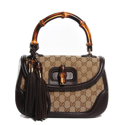 Gucci Monogram Medium New Bamboo Top Handle Bag Dark Brown 1 of 7