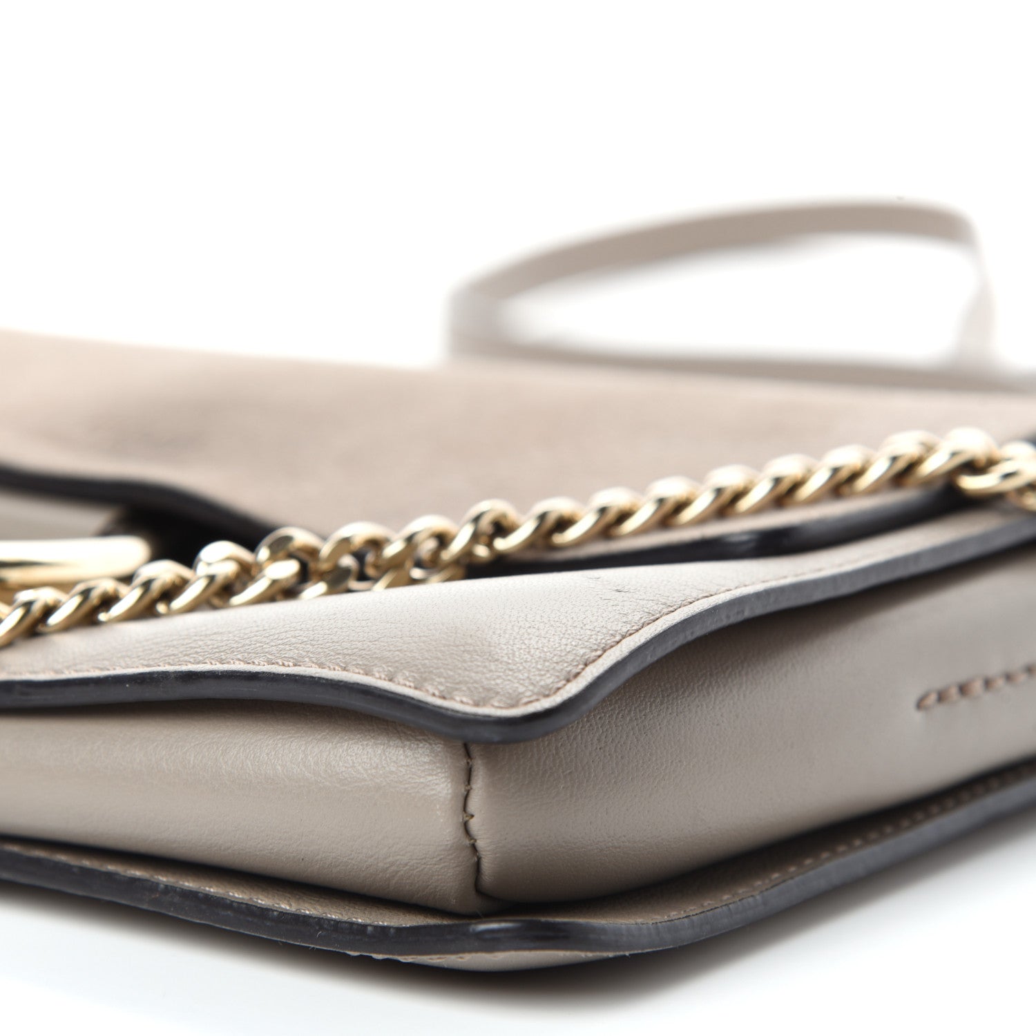 Chloe Suede Calfskin Small Faye Shoulder Bag Motty Grey 8 of 9