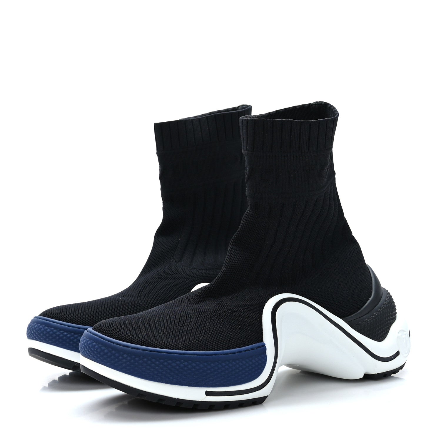 Louis Vuitton Stretch Textile LV Archlight Sneaker Boots 37 Black Blue 3 of 8