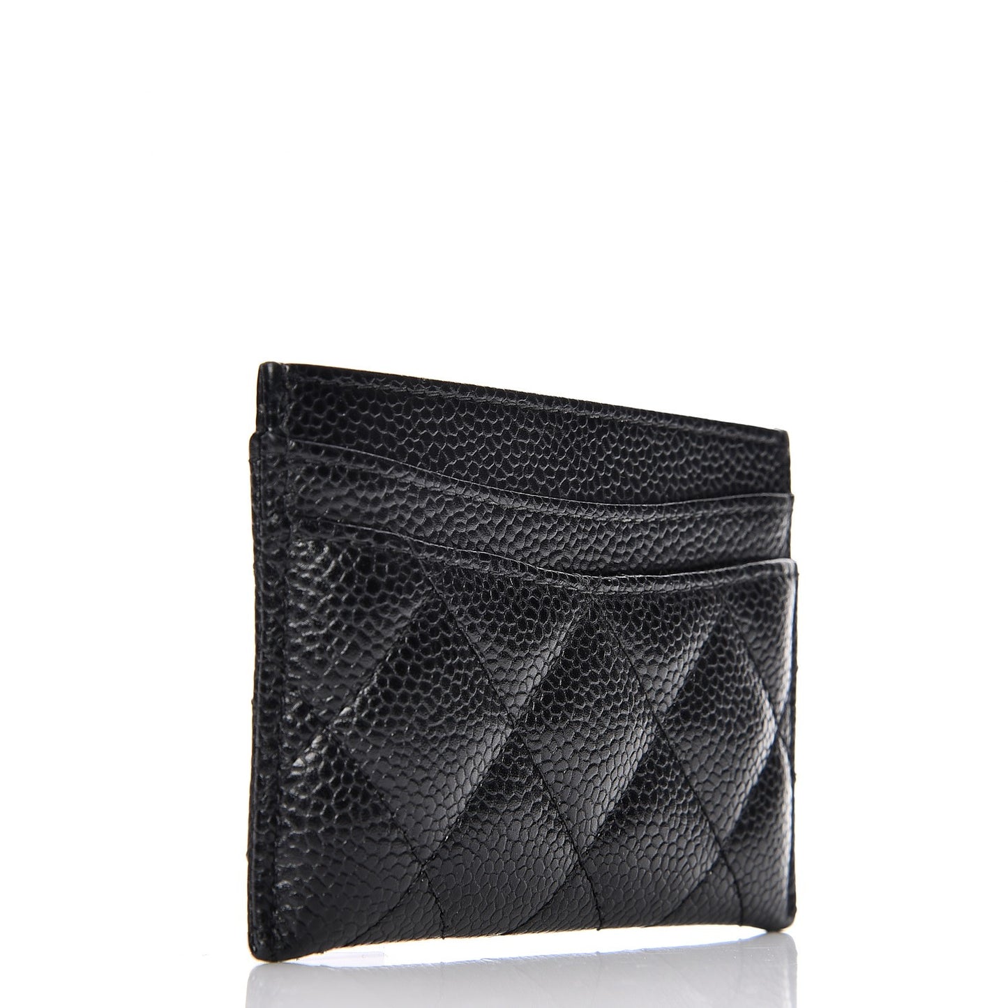 Caviar Quilted Card Holder Black