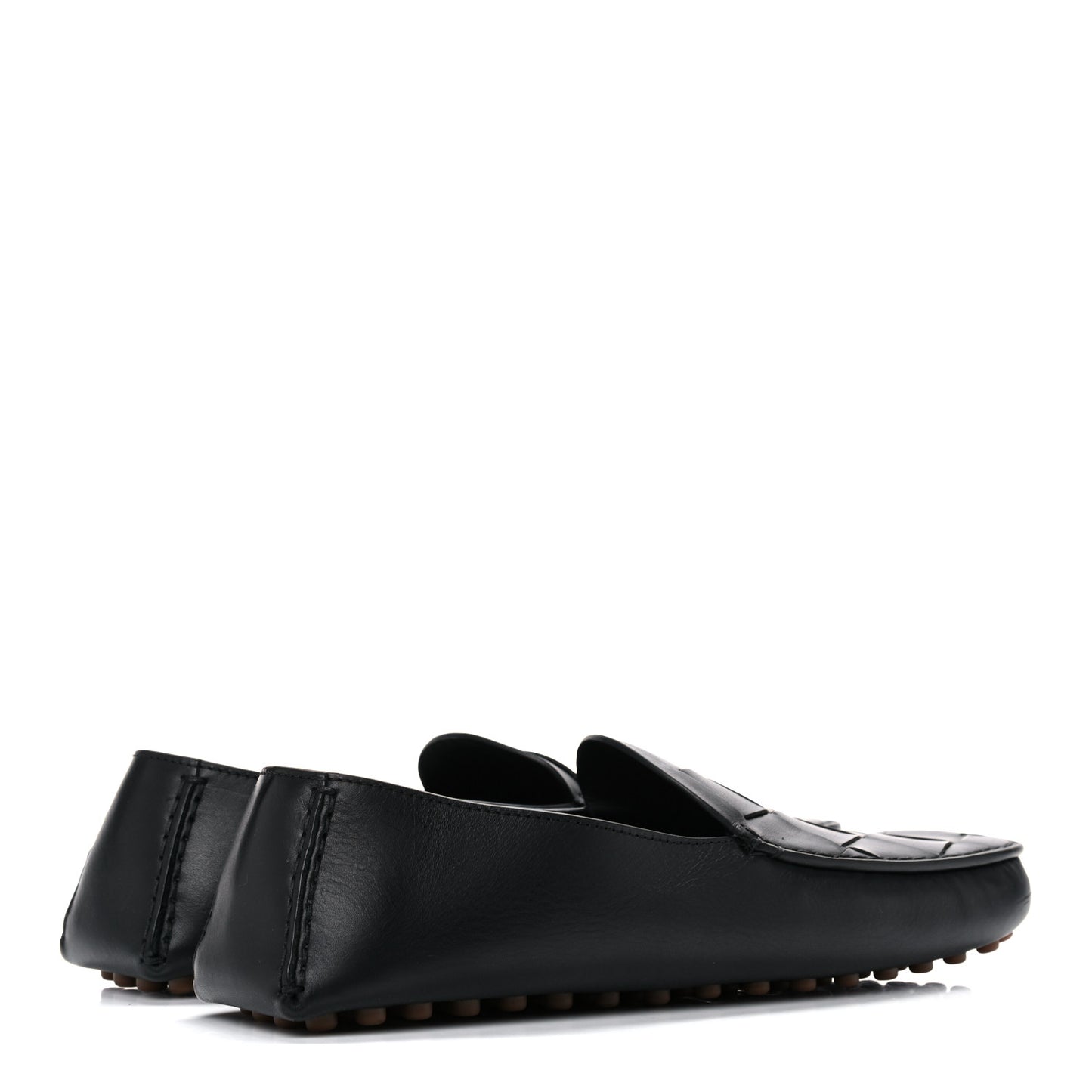 Nappa Intrecciato Driver Loafers 41 Black