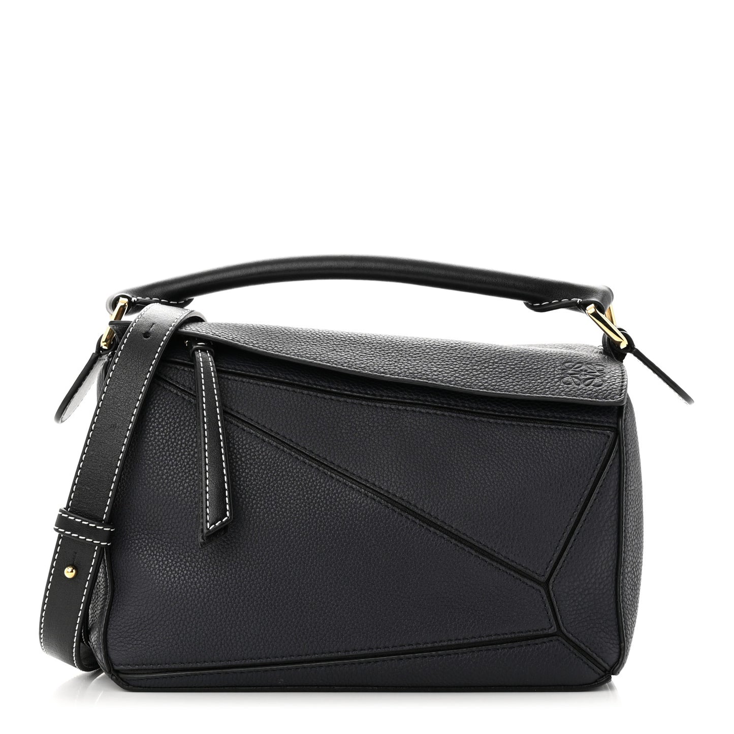 Calfskin Small Puzzle Bag Midnight Blue Black