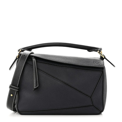 Loewe Calfskin Small Puzzle Bag Midnight Blue Black 1 of 10