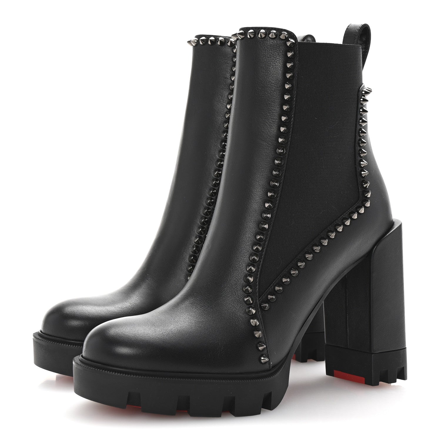 Christian Louboutin Nappa Out Line Spike Lug 100 Boots 37 Black 4 of 9