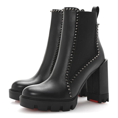 Christian Louboutin Nappa Out Line Spike Lug 100 Boots 37 Black 4 of 9