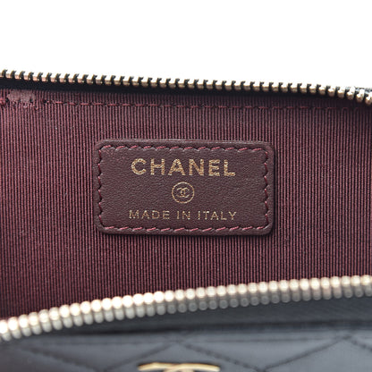 Chanel Lambskin Quilted Zip Coin Purse Black 6 of 9