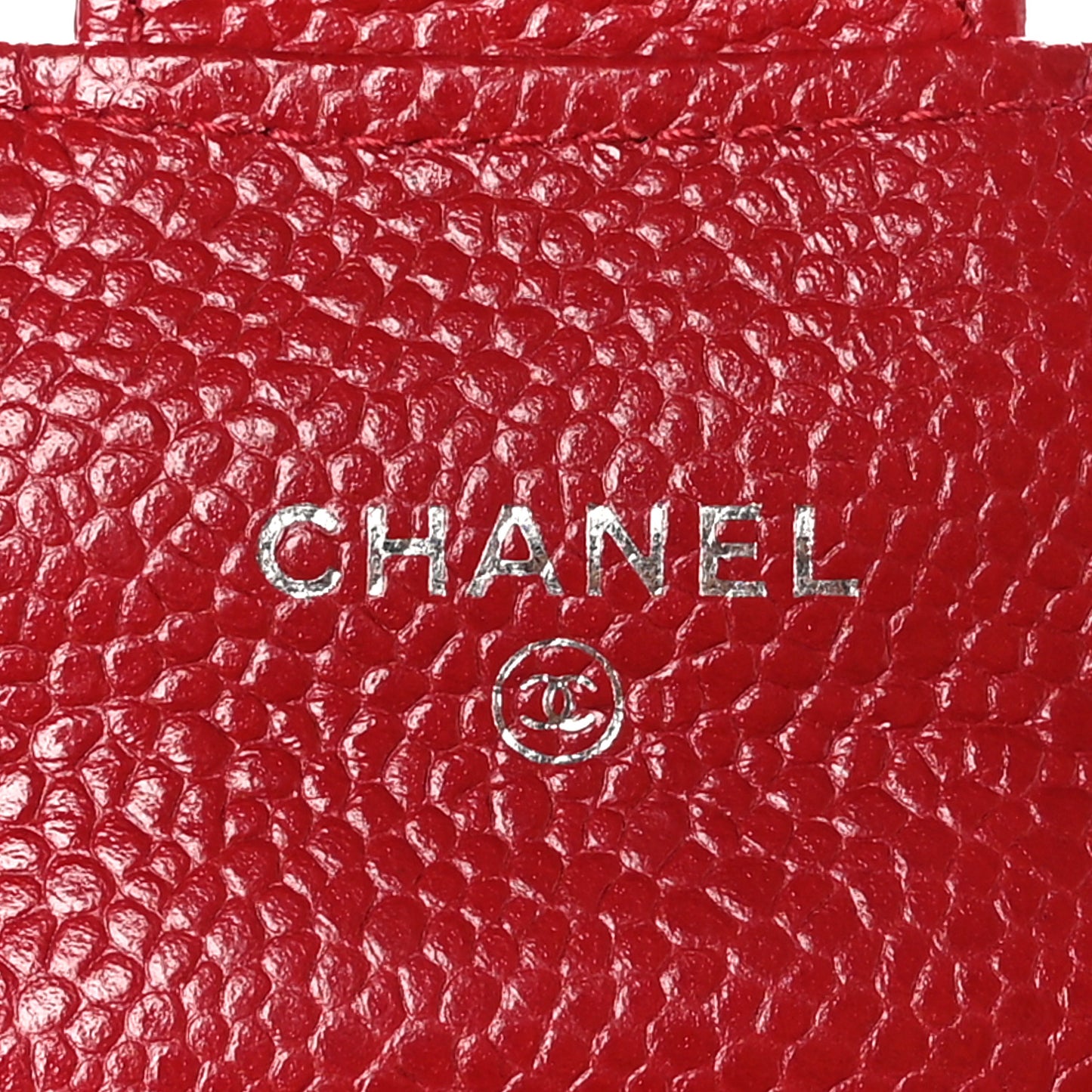 Caviar Quilted Coin Purse Red