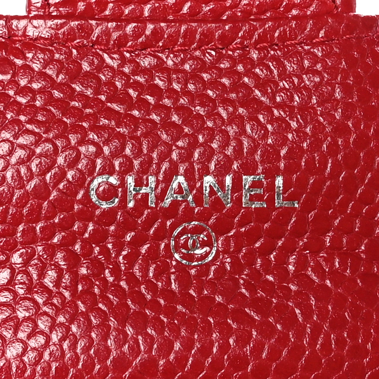 Chanel Caviar Quilted Coin Purse Red 7 of 10