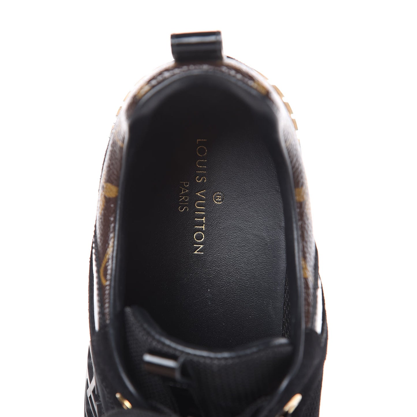 Suede Monogram Run Away Sneakers 37.5 Black