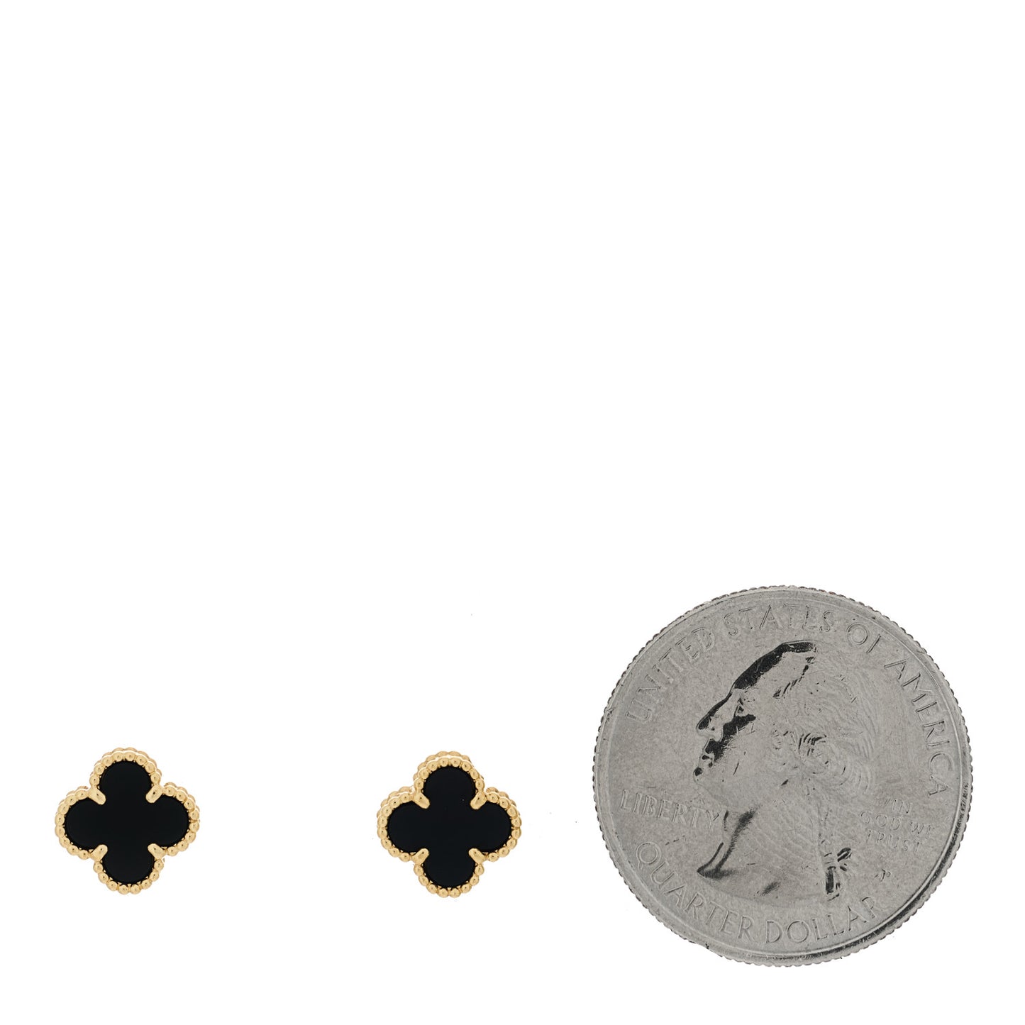 18K Yellow Gold Black Onyx Sweet Alhambra Earrings