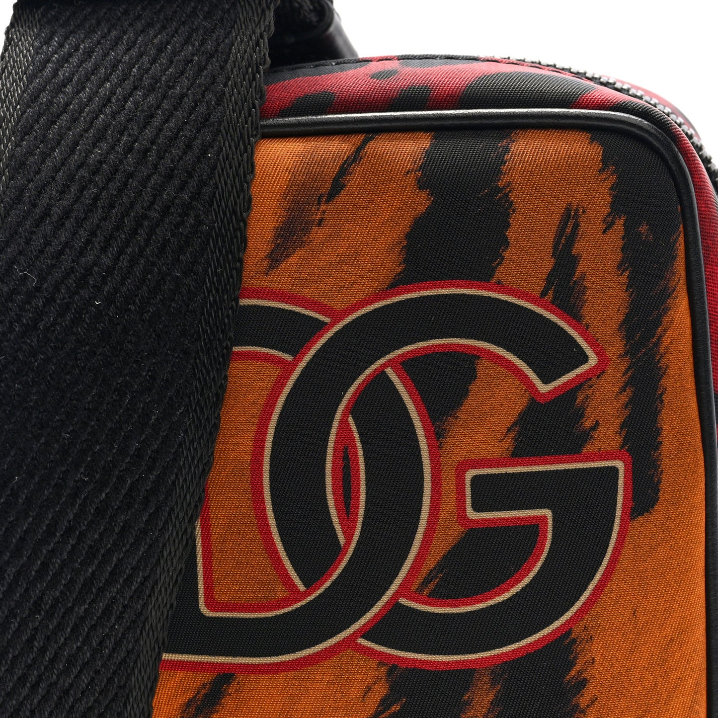 Nylon Tiger Print Logo Crossbody Bag Multicolor