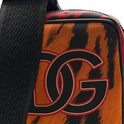 Dolce & Gabbana Nylon Tiger Print Logo Crossbody Bag Multicolor 7 of 9