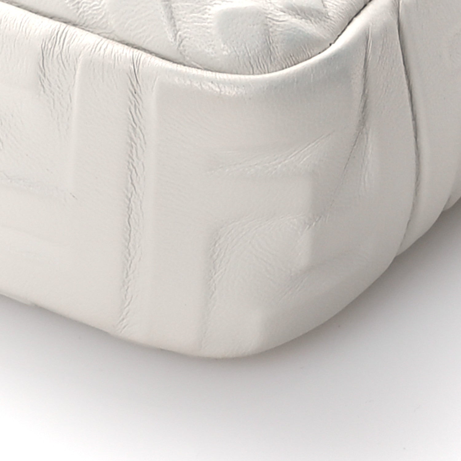 Fendi Nappa FF 1974 Embossed Baguette White 11 of 12