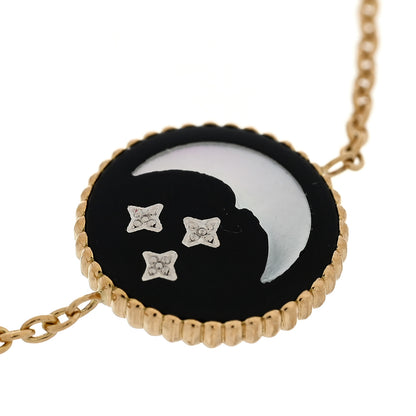 Christian Dior 18K Yellow Gold Diamond Black Onyx Mother of Pearl Rose Celeste Bracelet 5 of 9