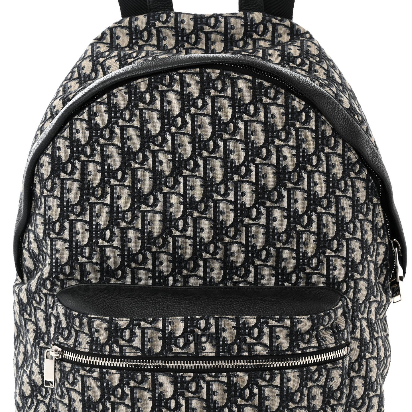 Oblique Calfskin Rider Backpack Beige Black