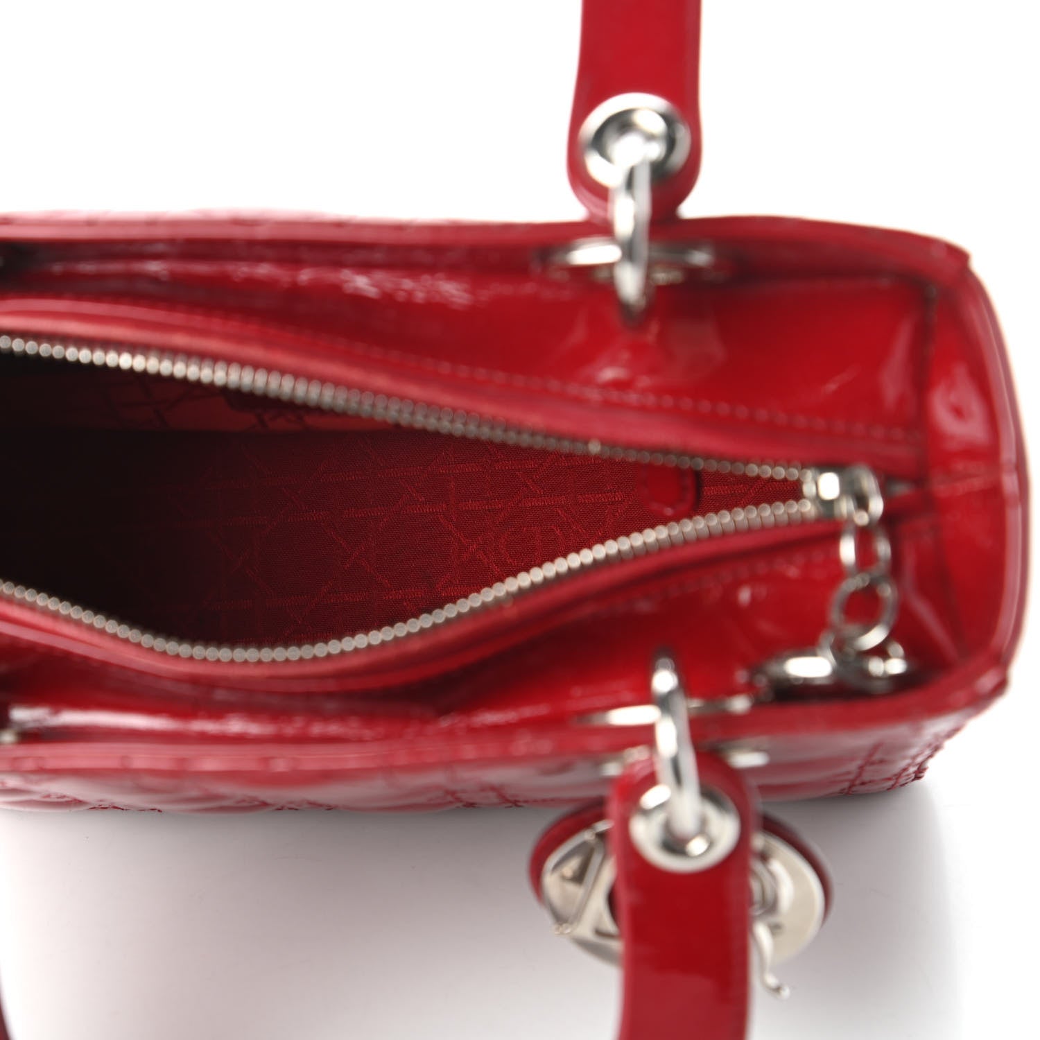 Christian Dior Patent Cannage Medium Lady Dior Red 5 of 10