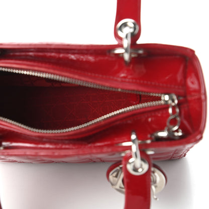 Christian Dior Patent Cannage Medium Lady Dior Red 5 of 10