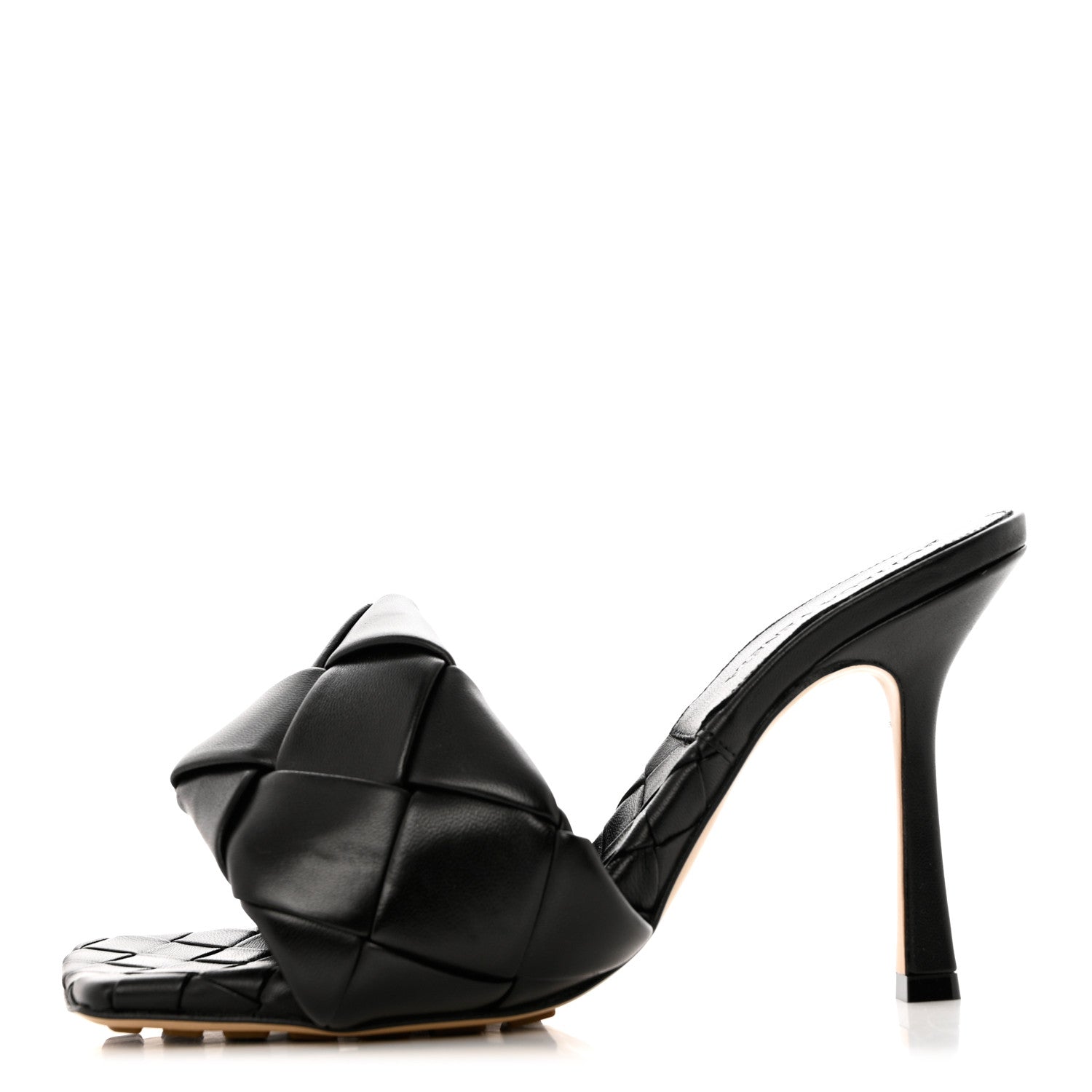 Bottega Veneta Nappa Maxi Intrecciato Lido Mule Sandals 37 Black 1 of 10