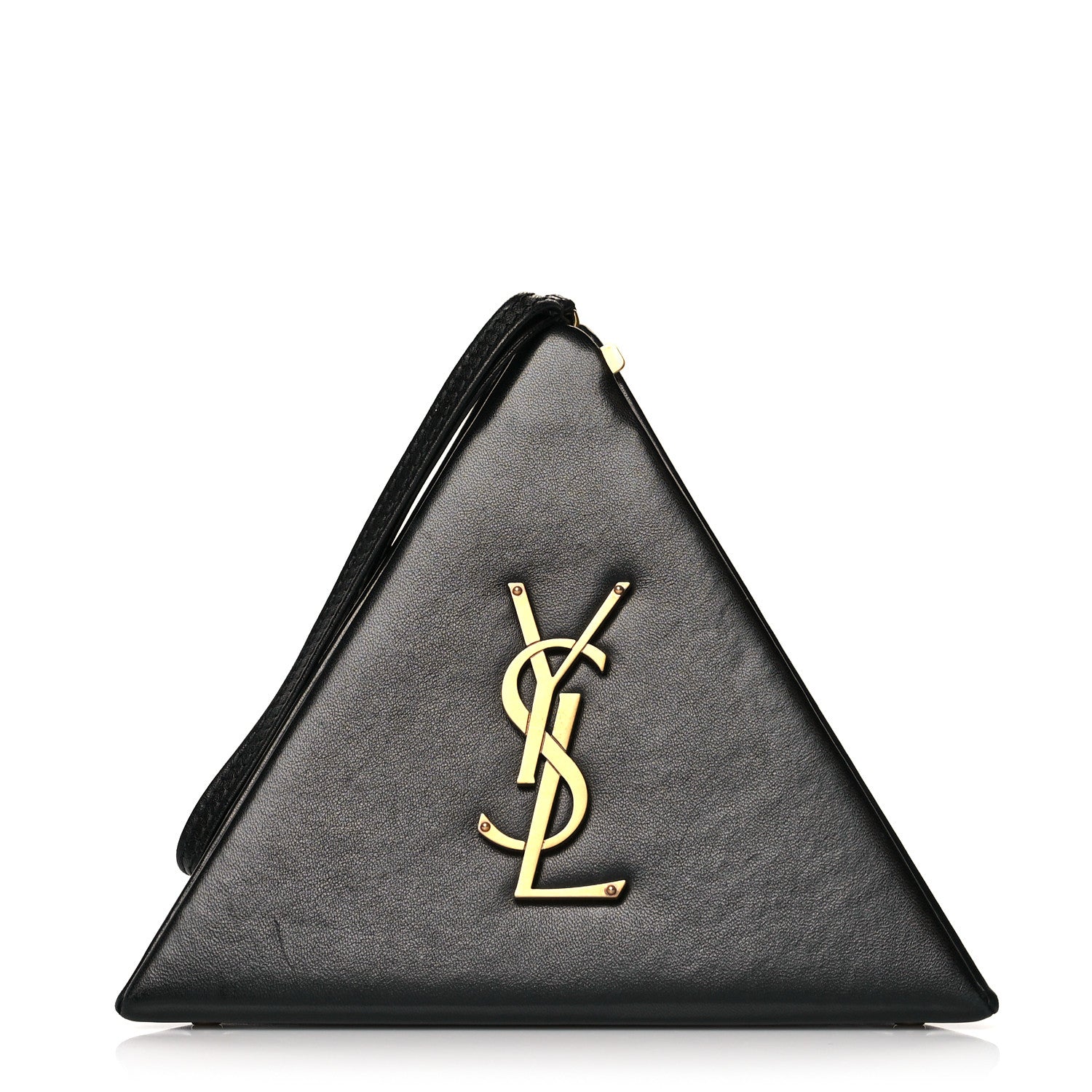 Saint Laurent Lambskin Pyramid Clutch Black 1 of 11