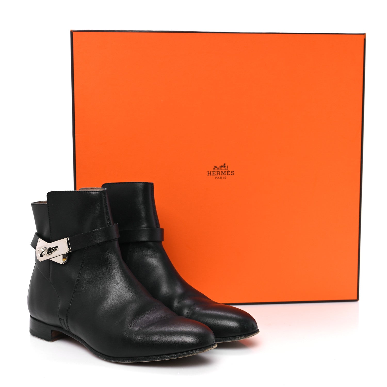 Hermes Calfskin Neo Low Boots 38 Black 9 of 9