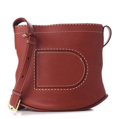 Delvaux Taurillon Pin Surpique Bucket Scarlet Red 2 of 16