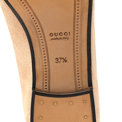 Gucci Suede Horsebit Womens Jordaan Loafers 37.5 Pink Sand 8 of 10