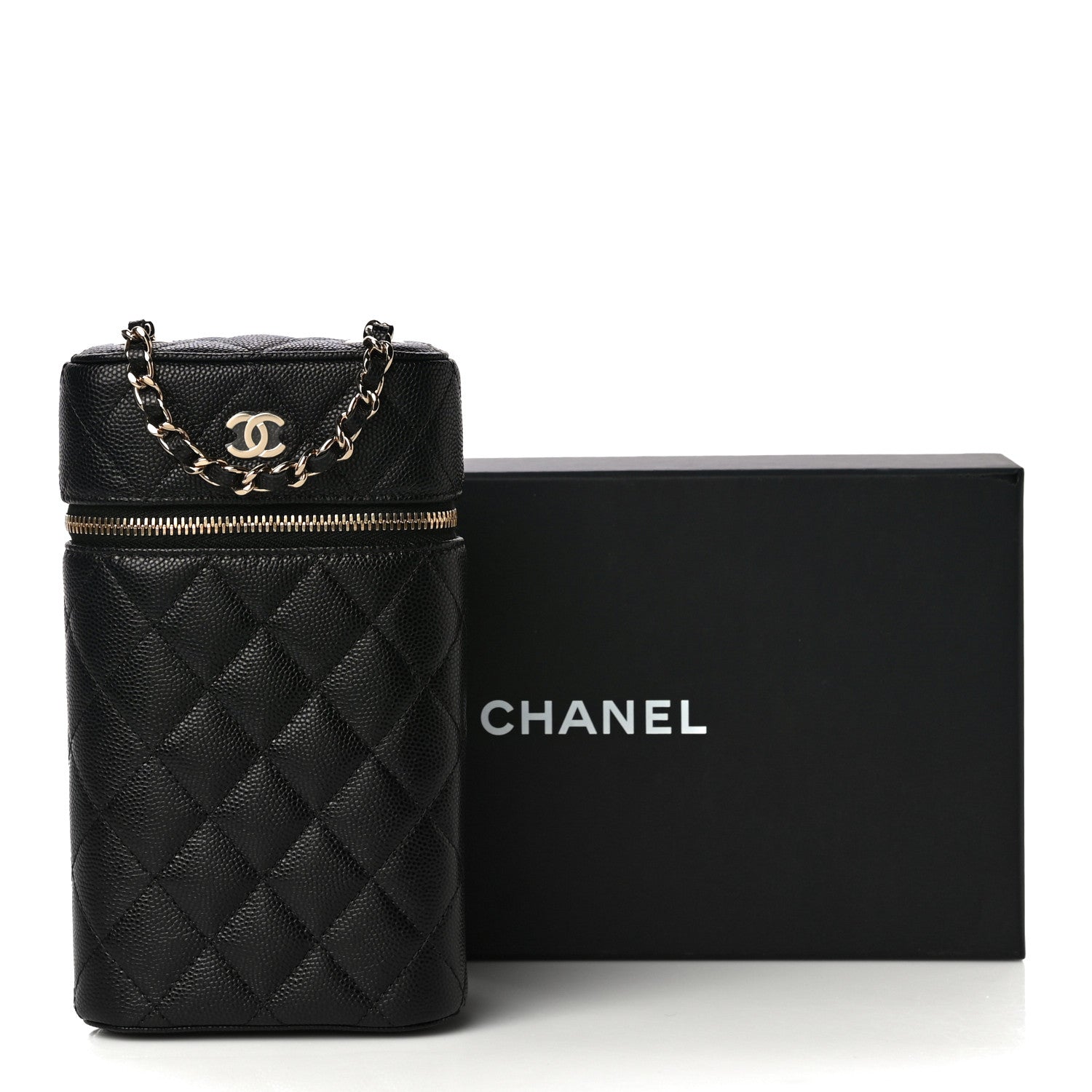 Chanel Caviar Quilted Phone Holder With Chain Black 11 of 11
