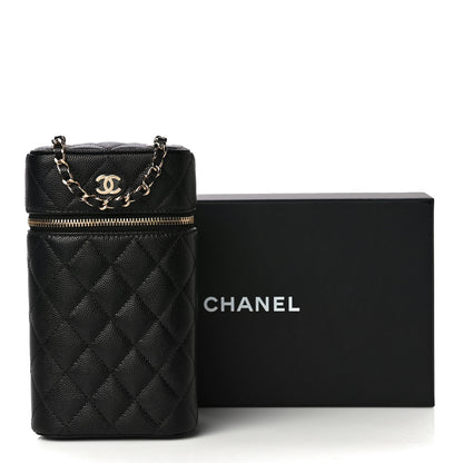 Chanel Caviar Quilted Phone Holder With Chain Black 11 of 11