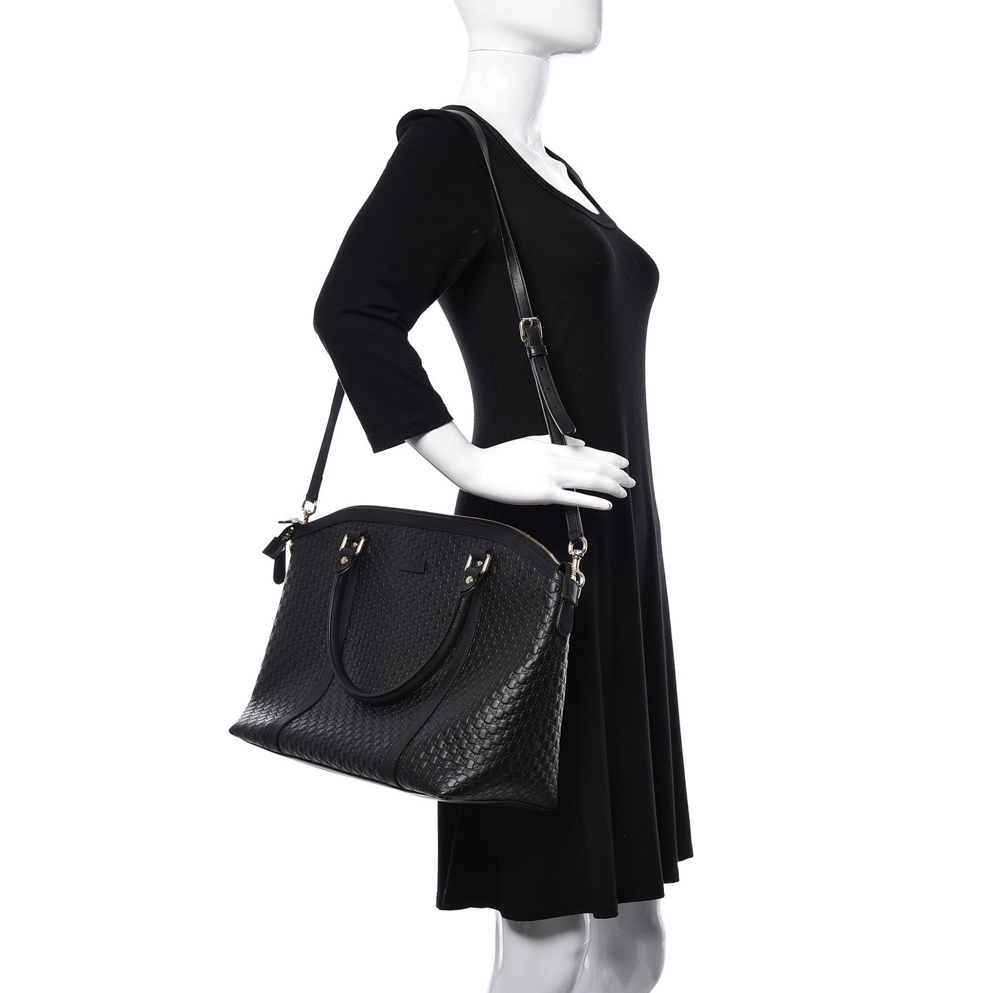 Soft Microguccissima Dome Satchel Black