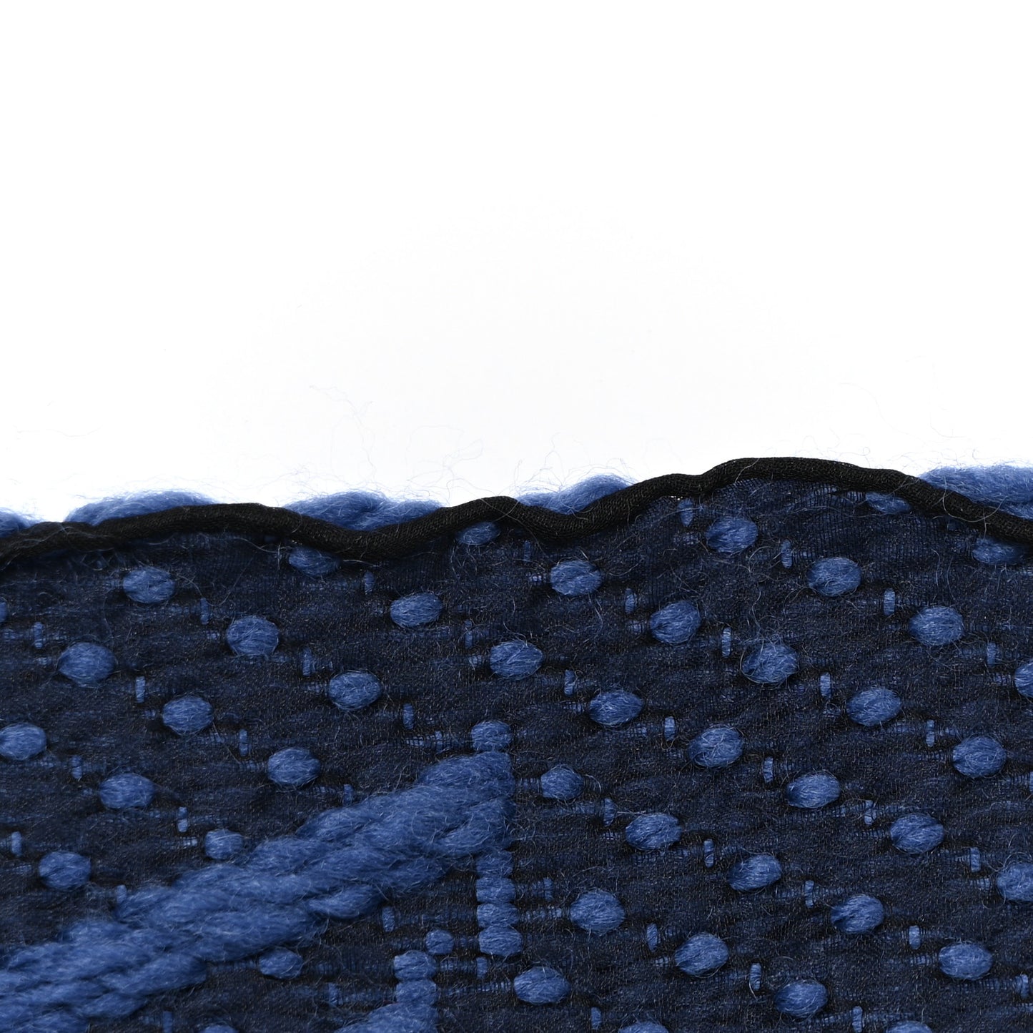 Wool Silk Logomania Scarf Denim Dark