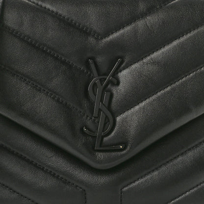 Saint Laurent Calfskin Y Quilted Monogram Monochrome Small Loulou Chain Satchel Black 8 of 10