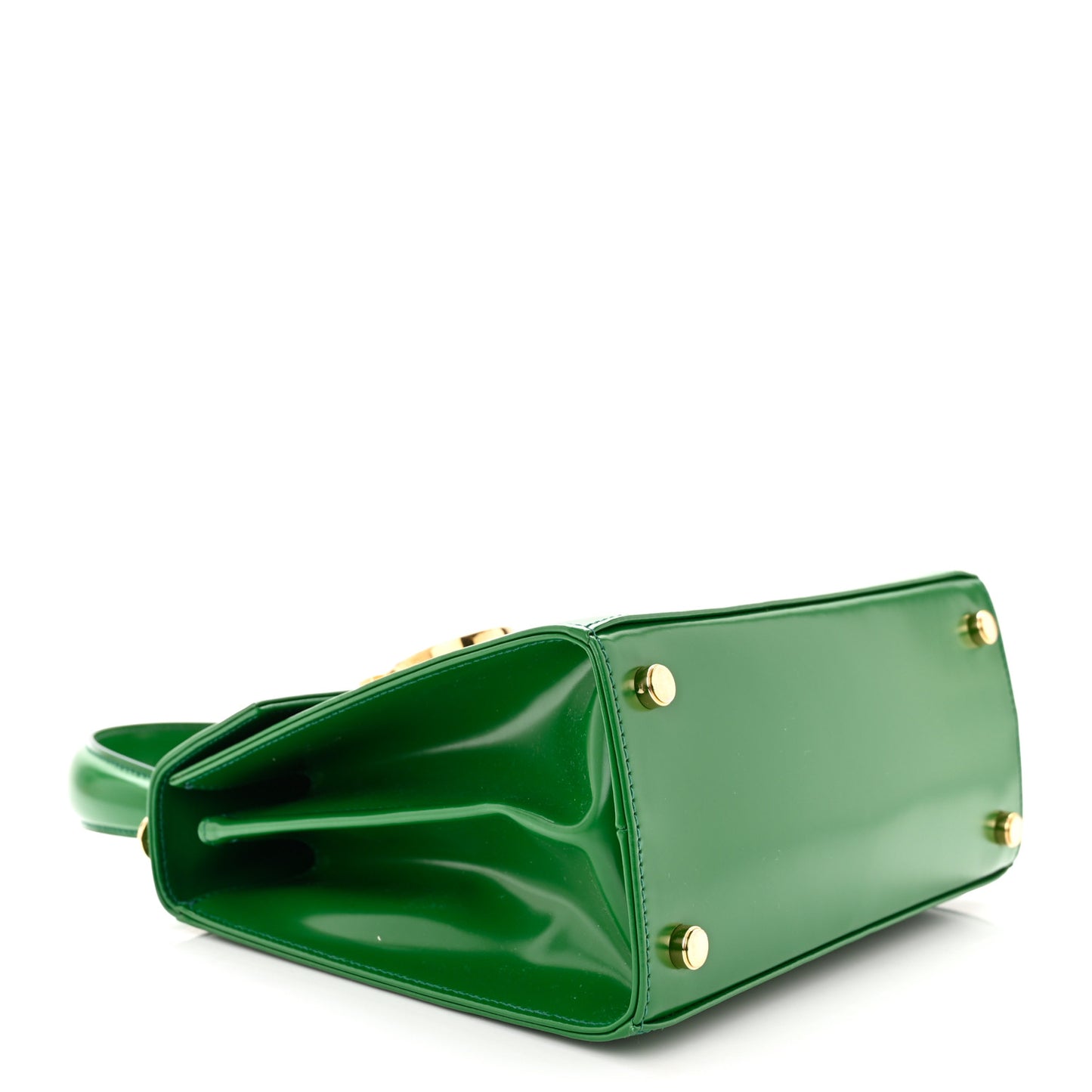 Brushed Off Calfskin Small Iconic Top Handle Bag Verde