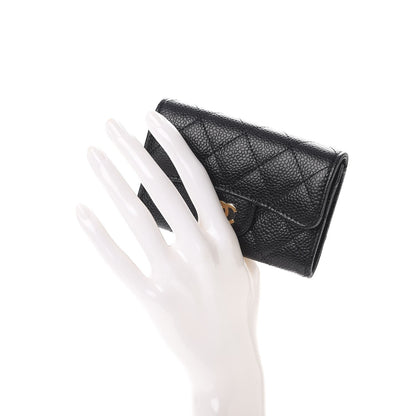 Chanel Caviar Quilted Flap Card Holder Black 2 of 9