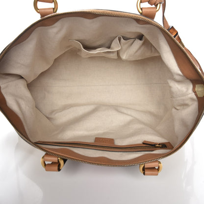 Gucci Monogram Web Medium Rania Top Handle Bag Sand 6 of 8