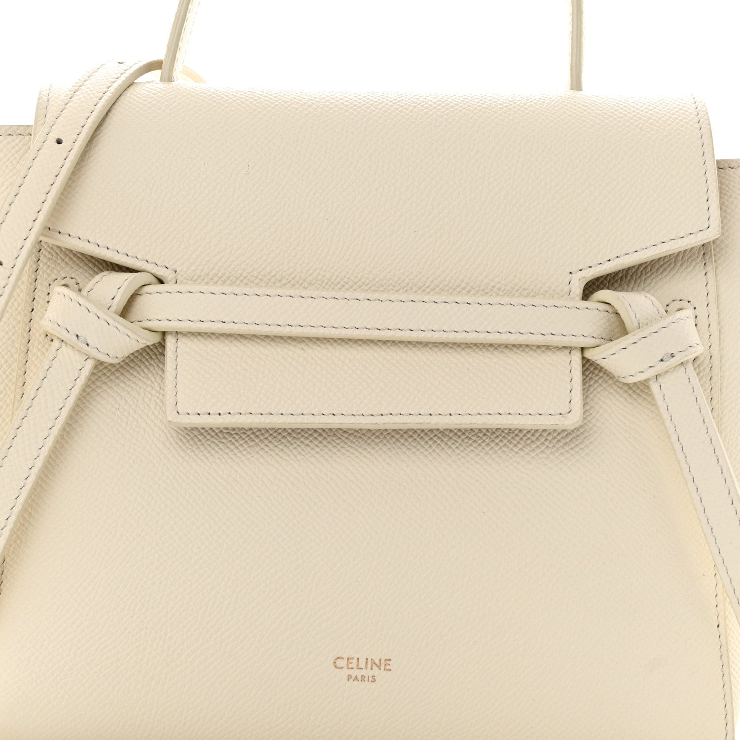 Celine Grained Calfskin Nano Belt Bag Chalk 9 of 15