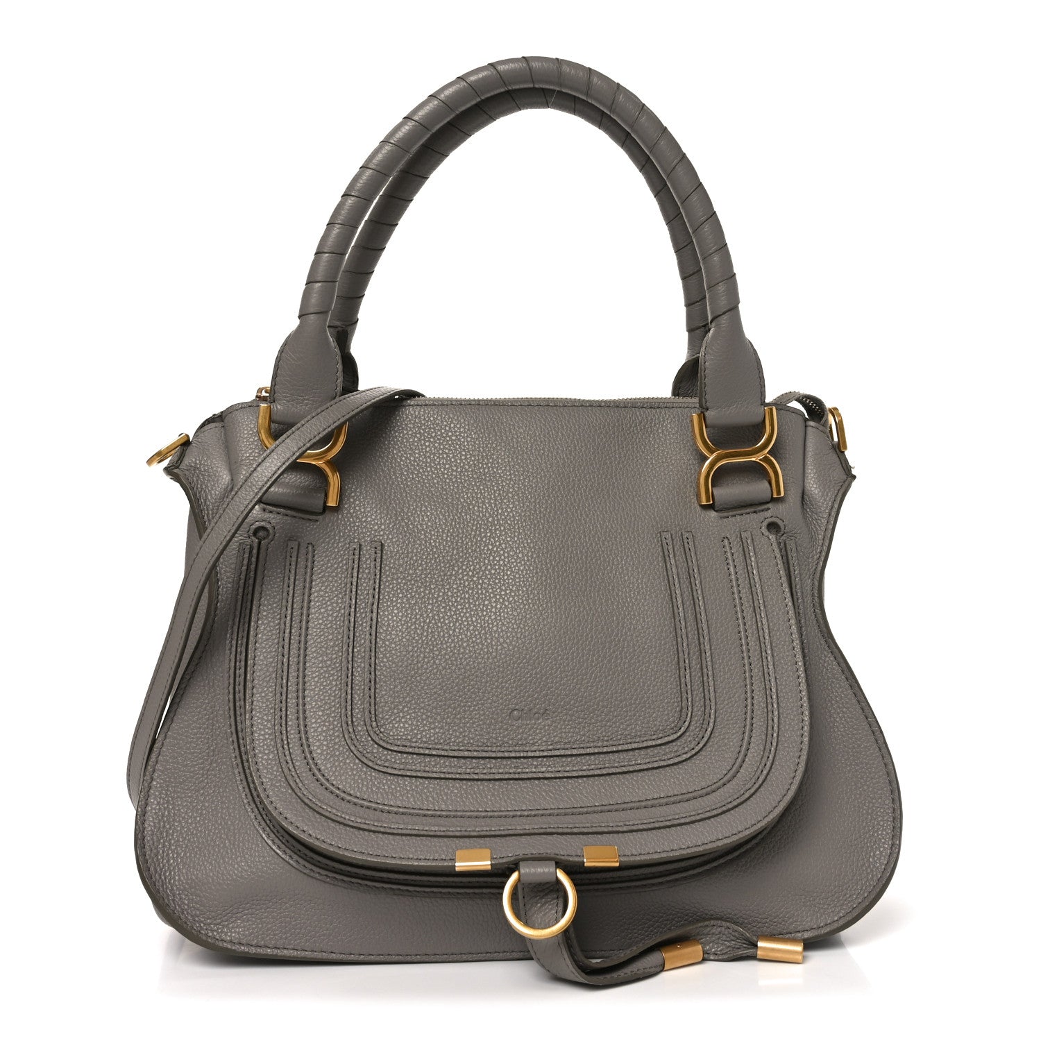 Chloe Calfskin Small Marcie Satchel Cashmere Grey 1 of 10