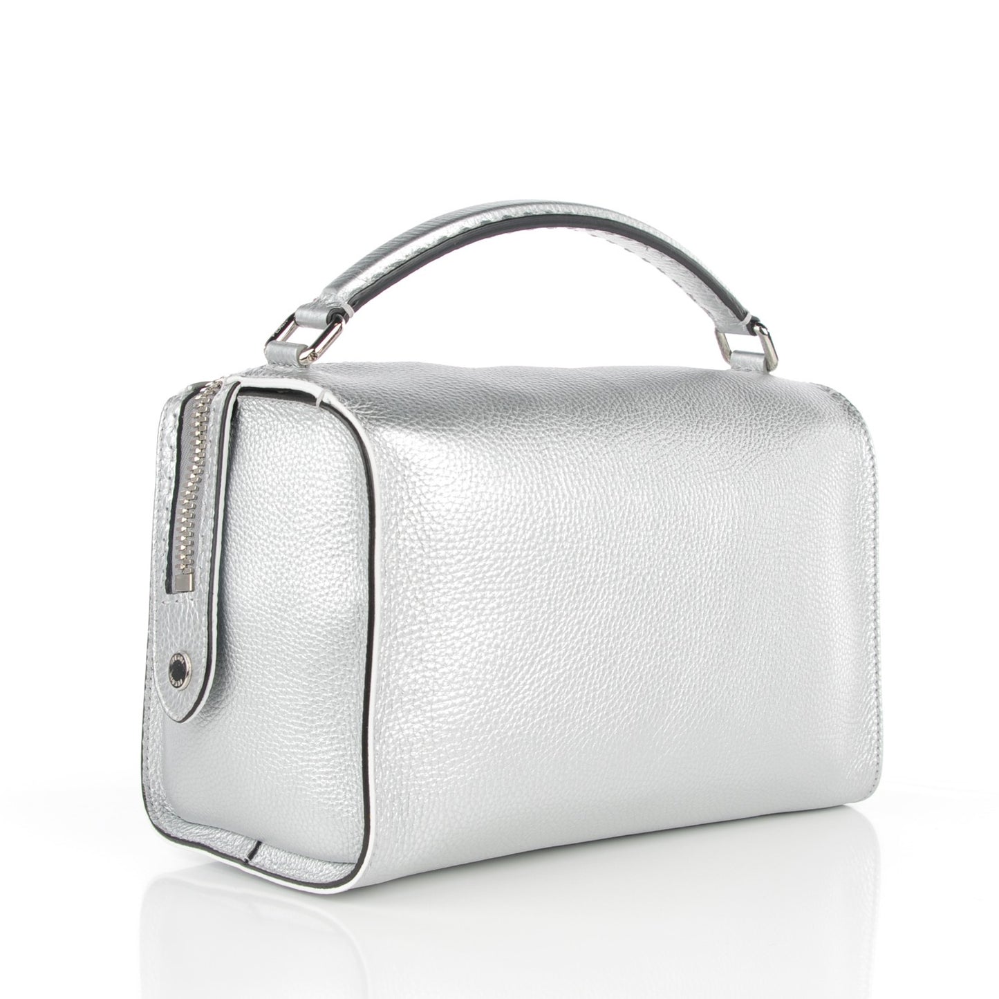 Cuoio Romano Lux Selleria Lei Boston Tote Argento