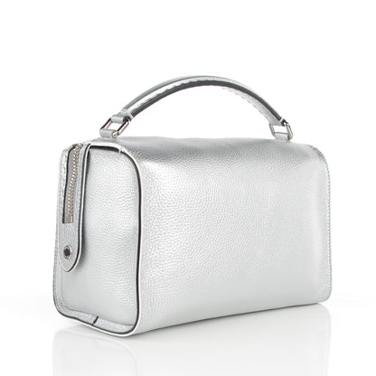 Fendi Cuoio Romano Lux Selleria Lei Boston Tote Argento 3 of 9