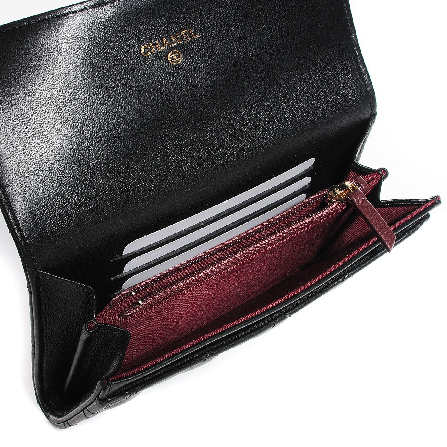 Chanel Lambskin Quilted Small Flap Wallet Black 5 of 9