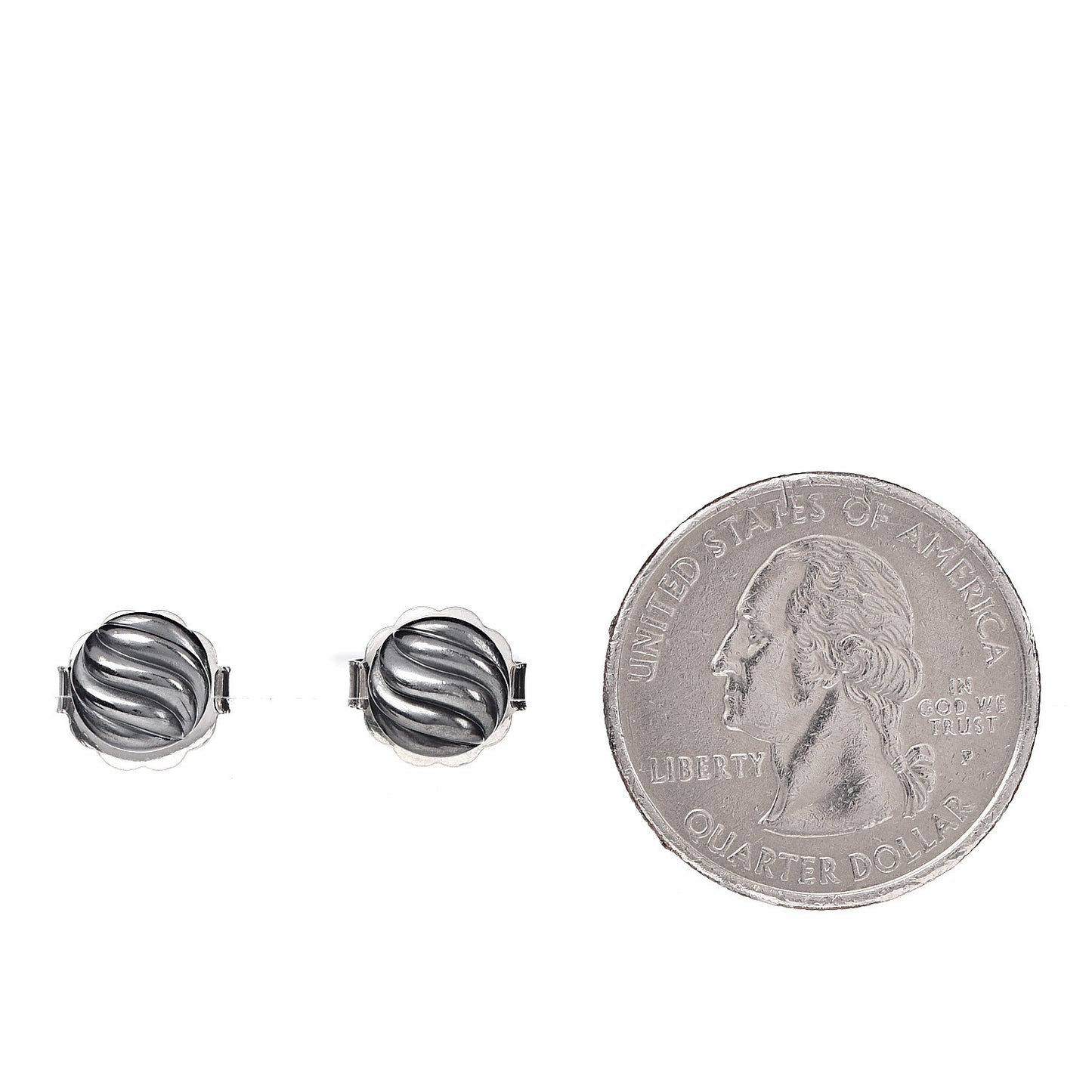 Sterling Silver 8mm Sculpted Cable Stud Earrings