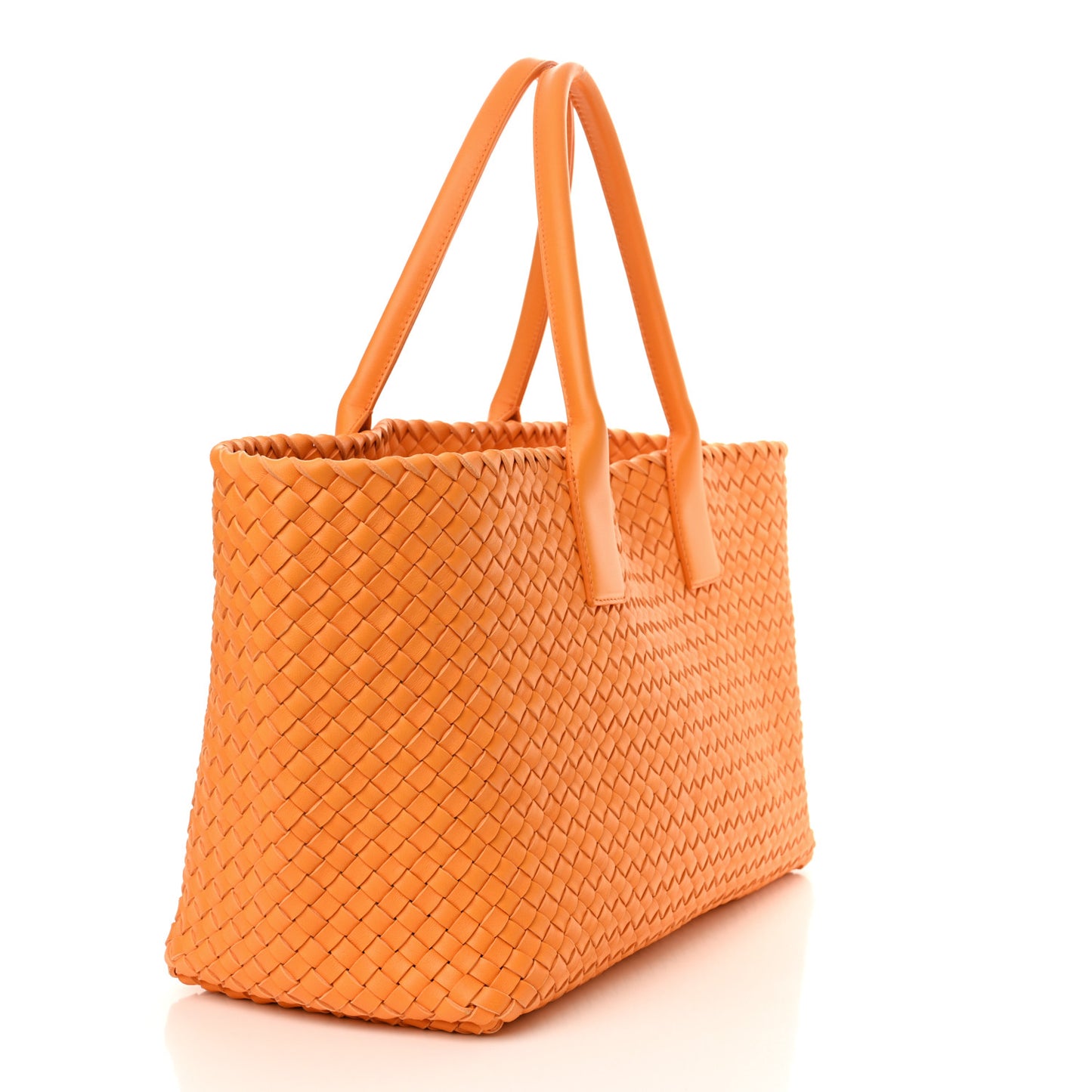 Lambskin Intreccio Medium Cabat Tangerine
