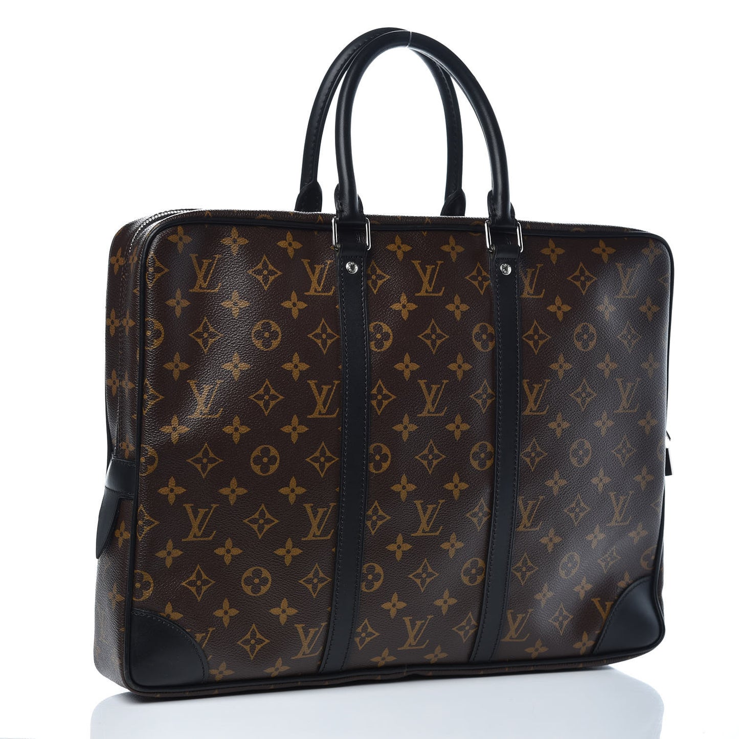 Monogram Macassar Porte Documents Voyage Soft Briefcase