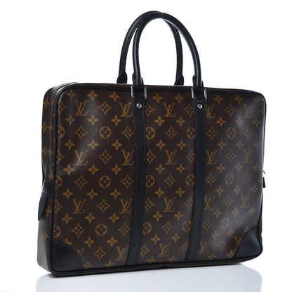 Louis Vuitton Monogram Macassar Porte Documents Voyage Soft Briefcase 3 of 9