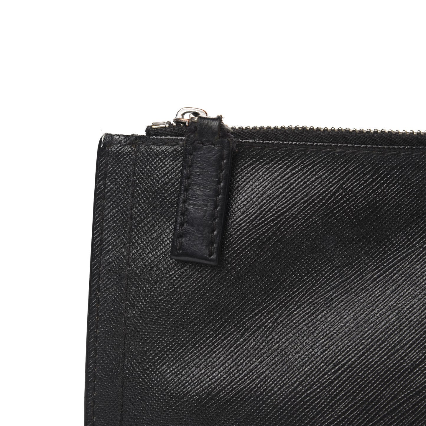 Textured Coated Canvas Medium Antigona Shark Jaw Cosmetic Pouch Black