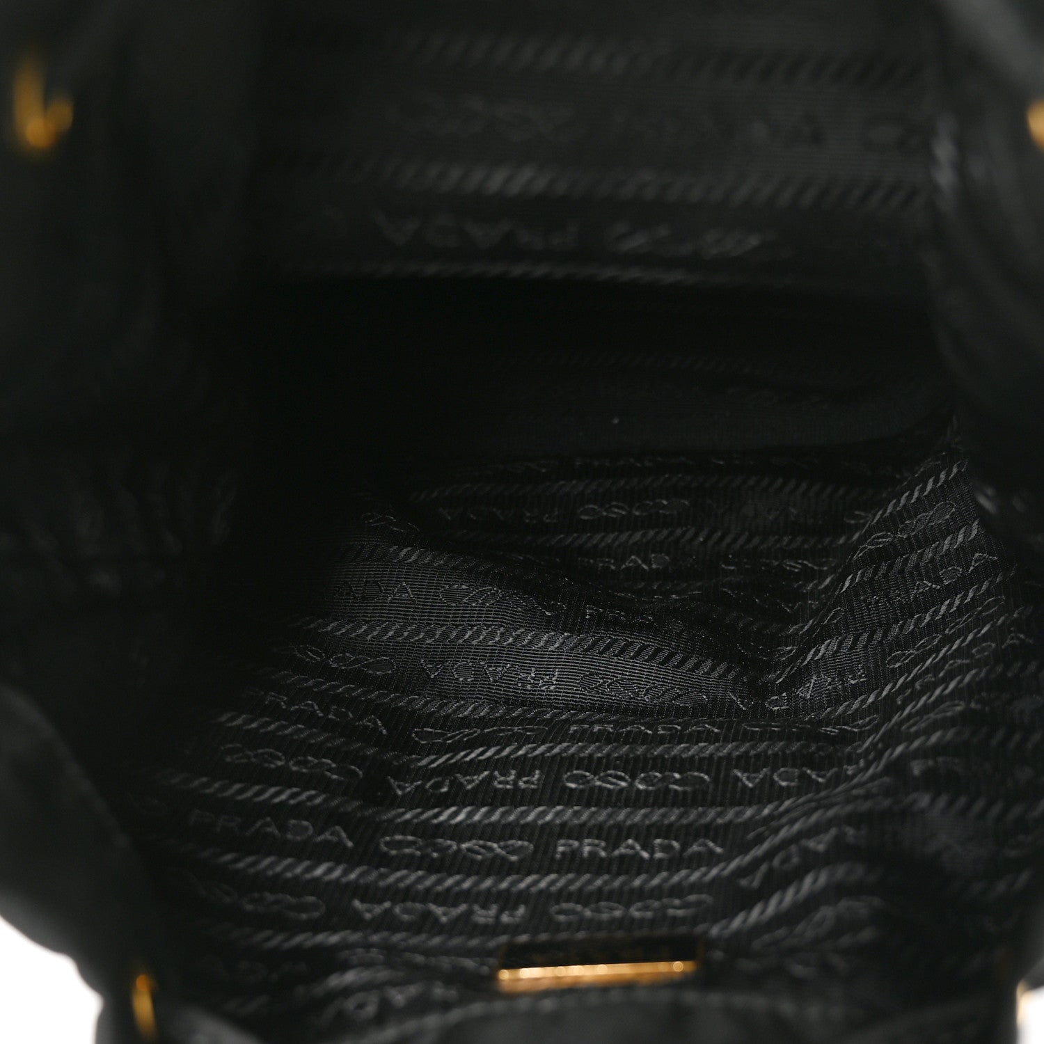 Prada Saffiano Tessuto Nylon Mini Bucket Crossbody Bag Black 4 of 8