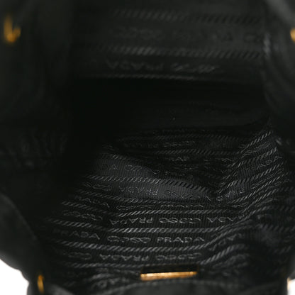 Prada Saffiano Tessuto Nylon Mini Bucket Crossbody Bag Black 4 of 8
